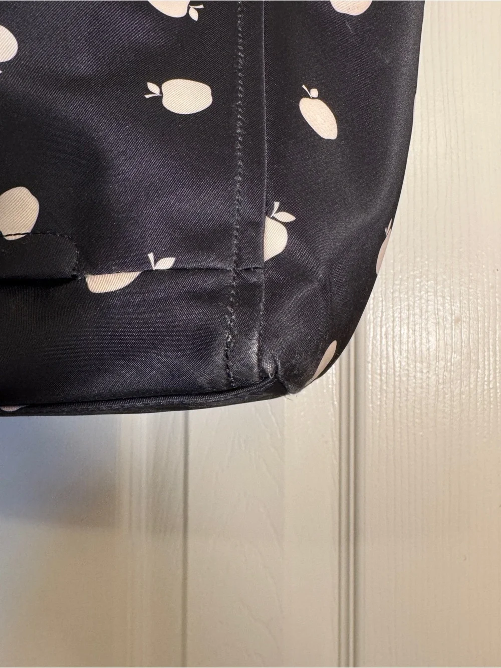 kate spade Black Tote with Apple Print